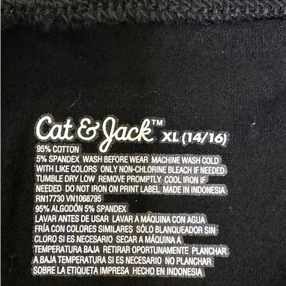 NEW WITH TAGS Girls Cat & Jack Black Cotton Blend Capri Leggings Size XL (14/16) - Picture 6 of 6